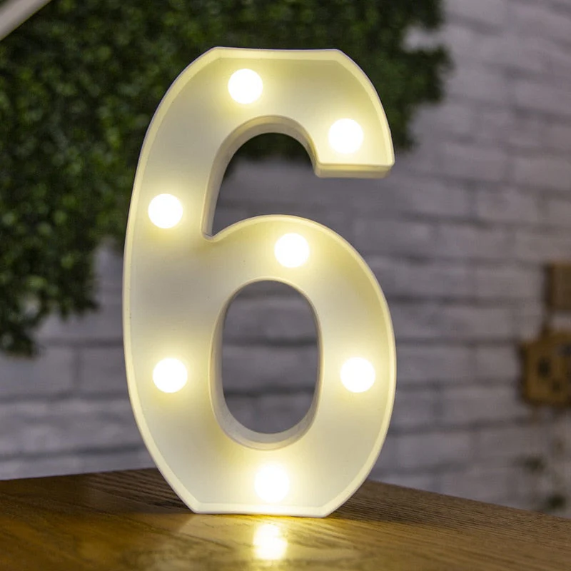 HULIANFU Luxury Alphabet Letter LED Lights Luminous Number Lamp  Battery Night Light for Home Wedding Birthday Christmas Party Decoration - Deanwangkt