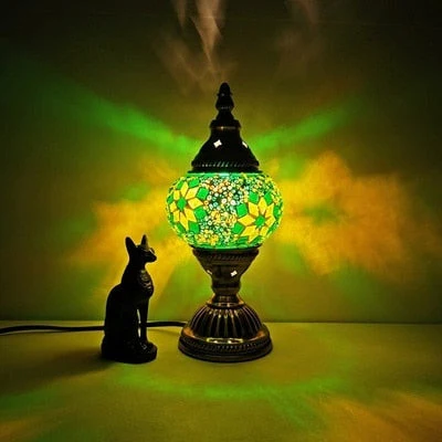 HULIANFU Turkish mosaic table Lamp vintage art deco Handcrafted lamparas de mesa mosaic Glass romantic bed light lamparas con mosaicos - Deanwangkt