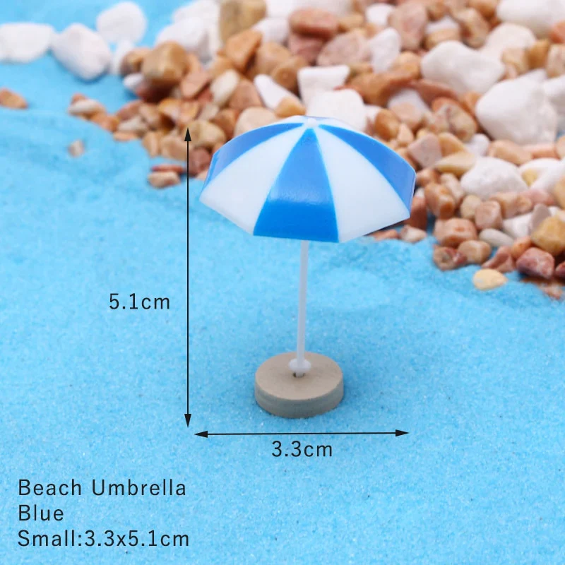 HULIANFU Ocean Beach Style Miniatures Artificial Sunshade Umbella Chair Anchor Micro Landscape For Garden Pastoral DIY Accessories Decor - Deanwangkt