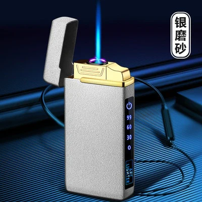 HULIANFU New Windproof Metal Dual Plasma Arc Lighter Jet USB Torch Lighter Gas Electric Butane Chargeable Pipe Cigar Lighter Gadgets - Deanwangkt