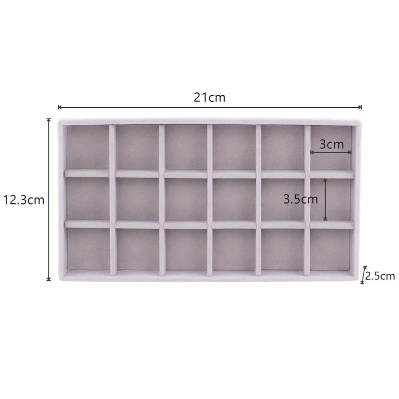 HULIANFU Velvet Jewelry Display Tray Case Hot Sales Stackable Exquisite Jewellery Holder Portable Ring Earrings Necklace Organizer Box - Deanwangkt