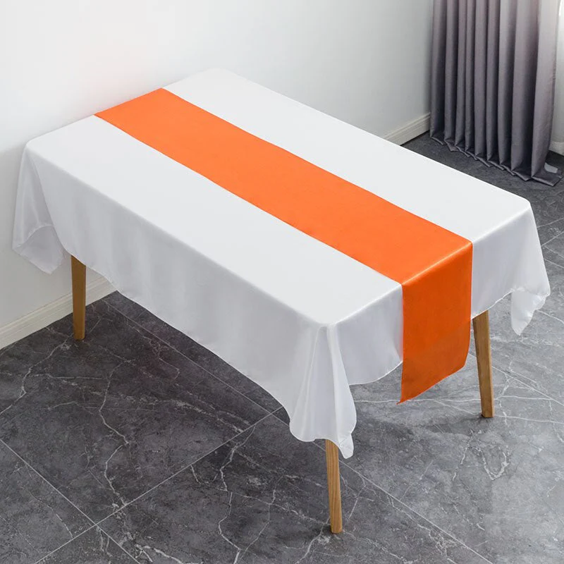 HULIANFU Table Runner Satin Shiny Colour Wedding Decoration Hotel Birthday Party Show Banquet Table Runner - Deanwangkt