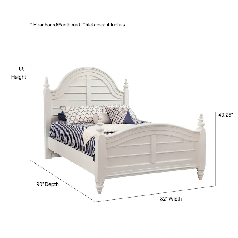 Roanoke Dove White Panel Bed