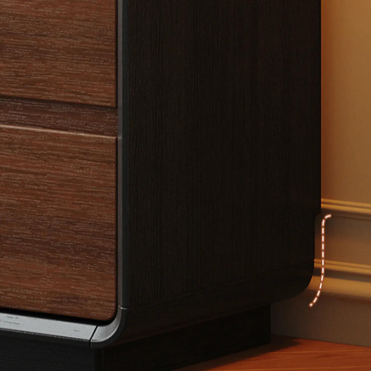 Art Deco Inspired Wood Dresser with Geometric Carvings