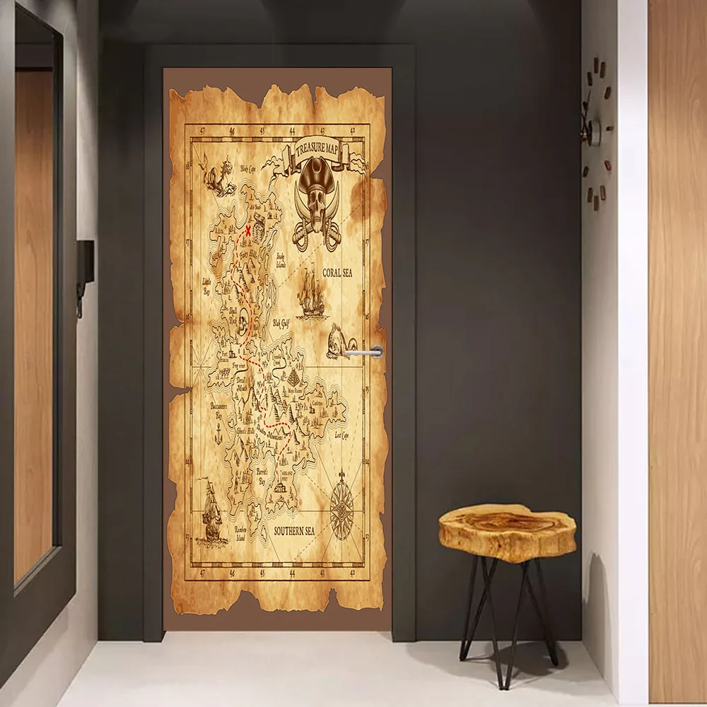 HULIANFU 2026  Simulation Of Gilt Leaves DIY Door Stickers Home Decoration Wall Sticker Kitchen Art Mural Peel & Stick Waterpoof PVC Wallpaper - Deanwangkt