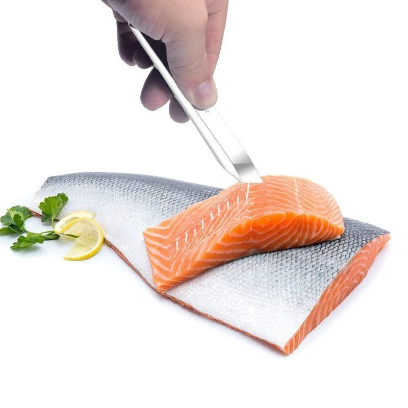 HULIANFU Kitchen accessories Stainles Fish Scales Scraping Graters Fast Remove Fish Cleaning Peeler Scraper Fish bone tweezers tool gadge - Deanwangkt