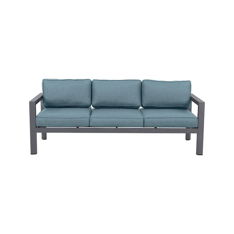 Cabo Aluminum Sofa with Gray Frame with Cushion.