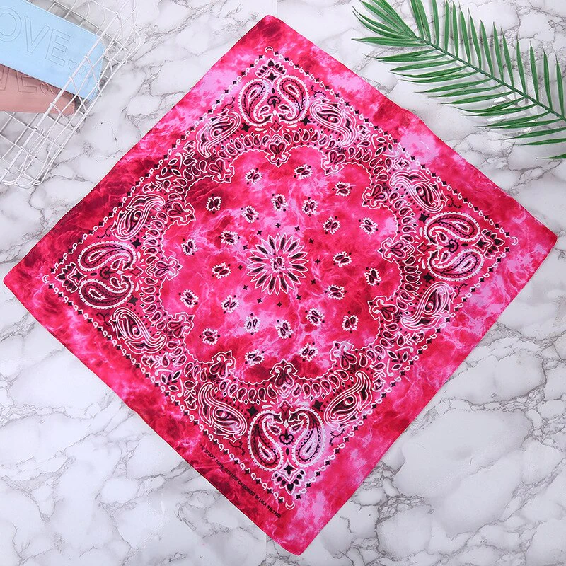 HULIANFU Tie Dye Bandana Cotton Paisley Bandanas Headbands Cowboy Handkerchiefs for Men and Women Colorful Hip-Hop Cycling Outdoor - Deanwangkt
