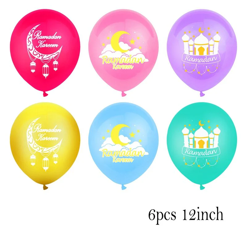 HULIANFU Ramadan Kareem Banner Latex Balloons Set Muslim Islamic Festival Party DIY Decoration Eid Al Adha Gifts - Deanwangkt