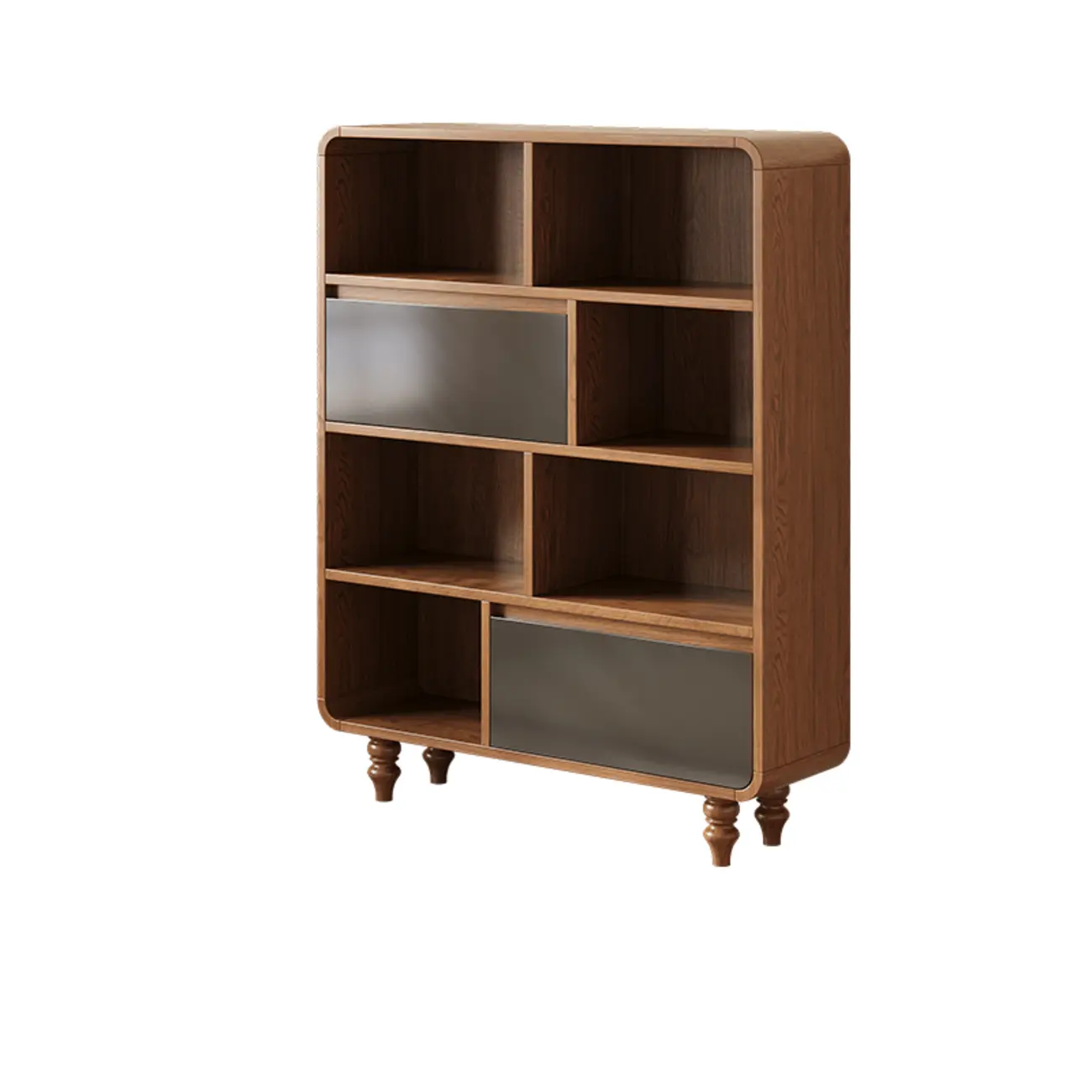 Mid-Century Modern Wooden Vertical Display Bookcase