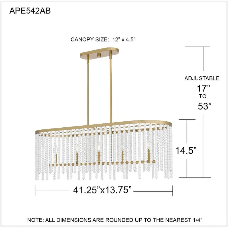 Apelle 5-Light Aged Brass Island Light