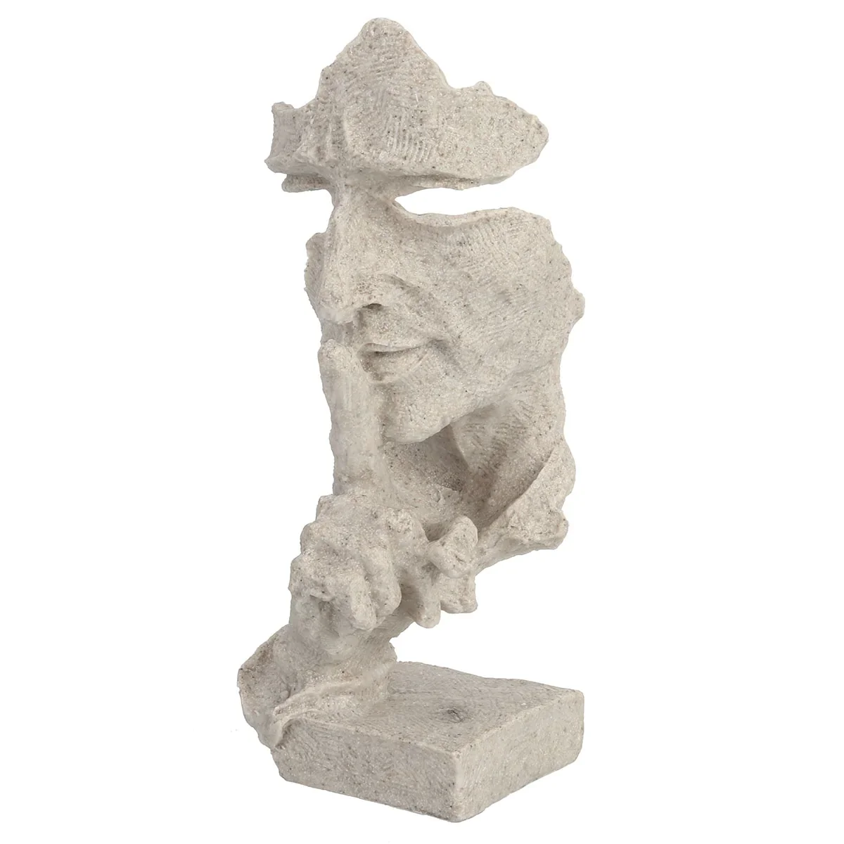 HULIANFU Nordic Simple Abstract Sculpture Figurine Ornaments Silence Is Gold Office Home Decoration Accessories Modern Art Resin Decor - Deanwangkt