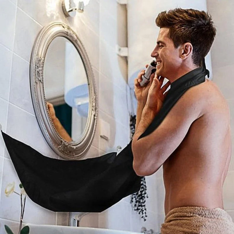 HULIANFU Man Bathroom Apron Men Haircut Storage Waterproof Floral Cloth Male Beard Apron Household Cleaning Male Beard Storage Shelves - Deanwangkt