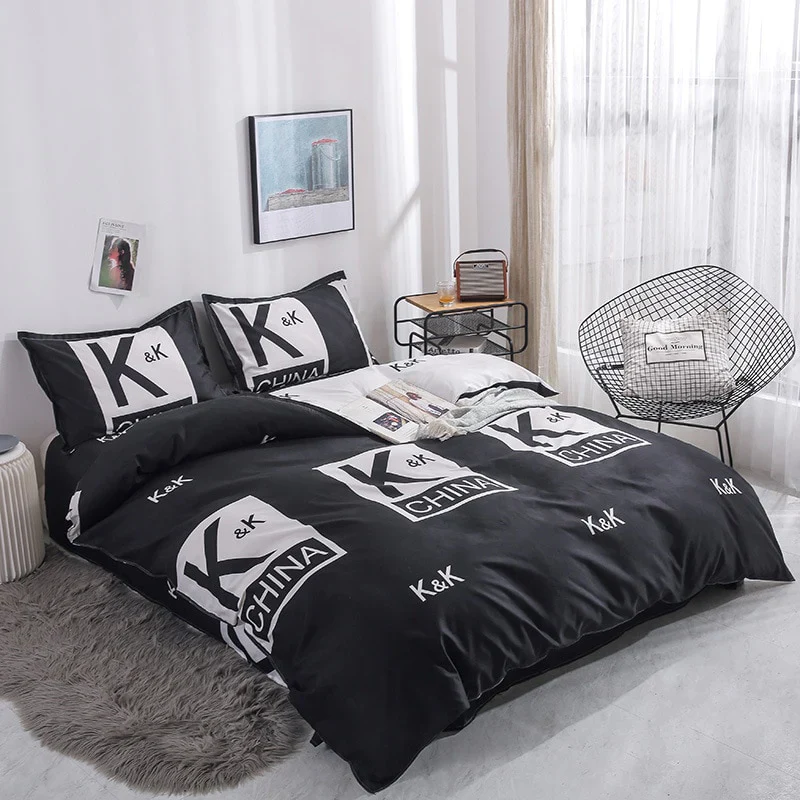 HULIANFU Nordic Style Pink Heart Bedding Set Cover Cute Bed Linens Duvet Cover Sheets and Pillowcases Queen King Size Home Textile Sets - Deanwangkt