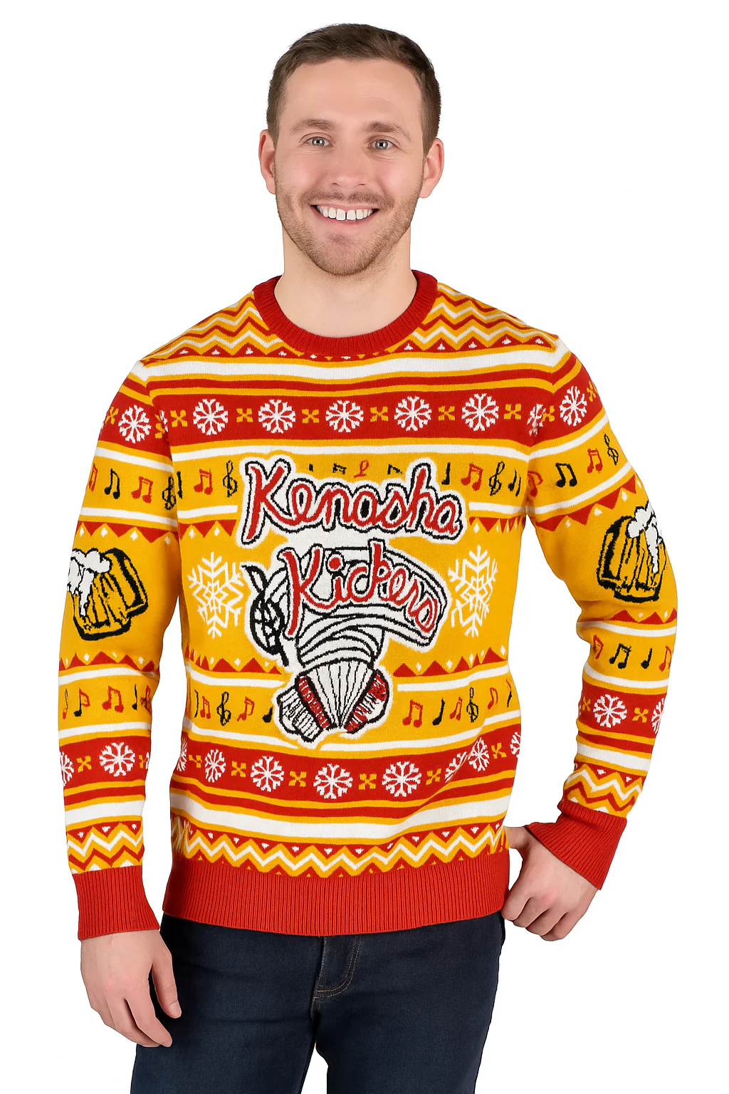 Kenosha Kickers Band Logo Ugly Christmas Sweater