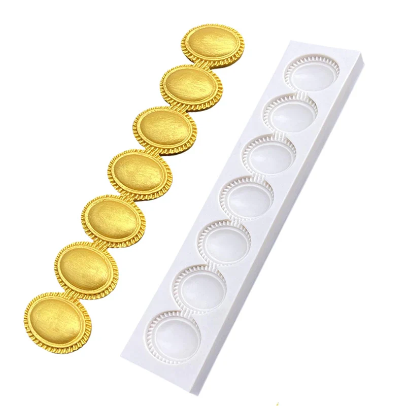 HULIANFU Pearl Rope Wave Flower Gemstone Shape Cake Side Lace Silicone Sugarcraft Mold Fondant Cake Decorating Tools - Deanwangkt