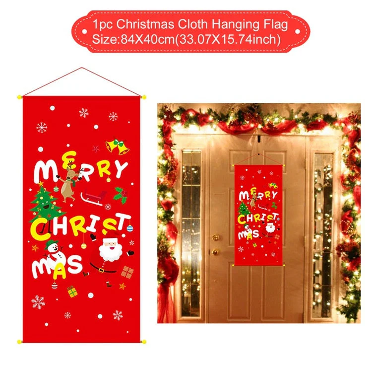 HULIANFU Merry Christmas Hanging Flag Christmas Decorations For Home Door Christmas Ornaments Xmas Gifts Navidad Decor 2026  New Year - Deanwangkt