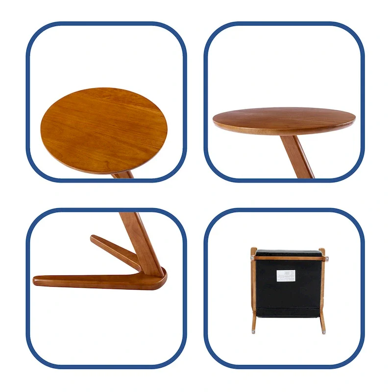 Mid Century Modern Accent Chairs Set of 2 with Side Table