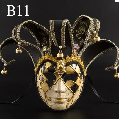 HULIANFU Newly High-end Venetian Masquerade Mask Mask Europe and The United States Halloween Clown Mask Show Supplies - Deanwangkt