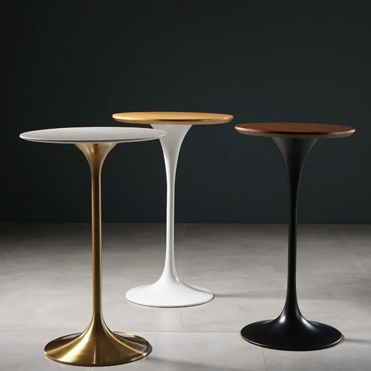 Glam Round Tall Bistro Table Pedestal Base Bar Table