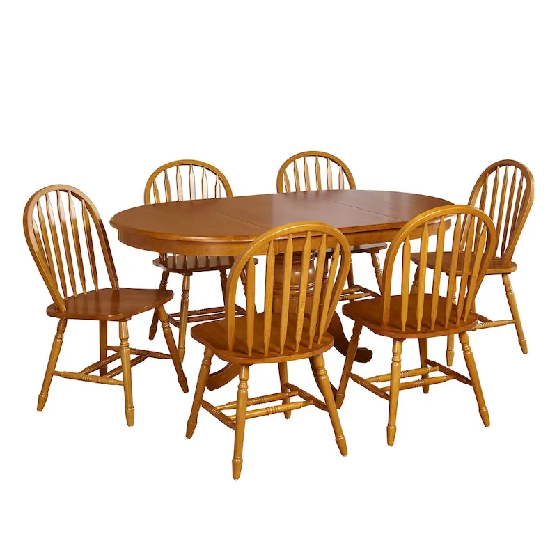 Simple Living Carolina 7-piece Farmhouse Solid Wood Dining Set with Leaf