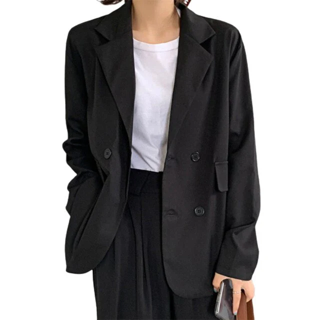 Formal Women's Blazers Autumn Jacket Coat Solid Celmia Elegant OL Casual Loose Long Sleeve Business Buttons Coats Blazers - Deanwangkt