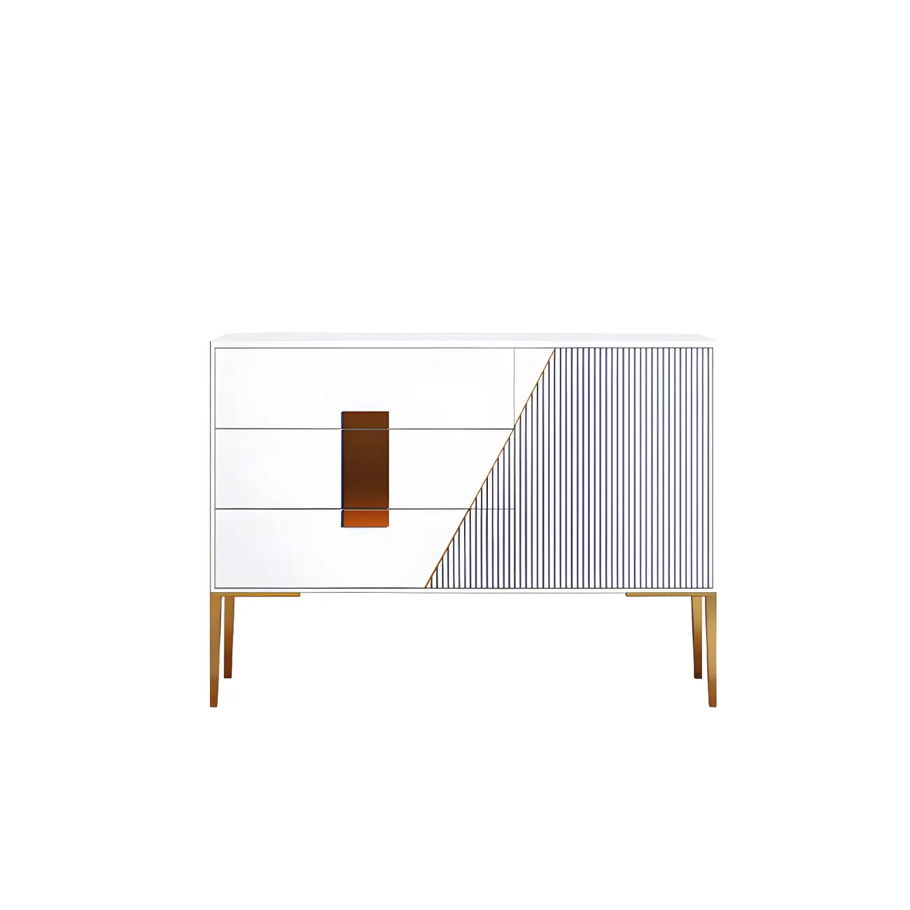 Glam Sleek Wooden Sideboard with Drawers