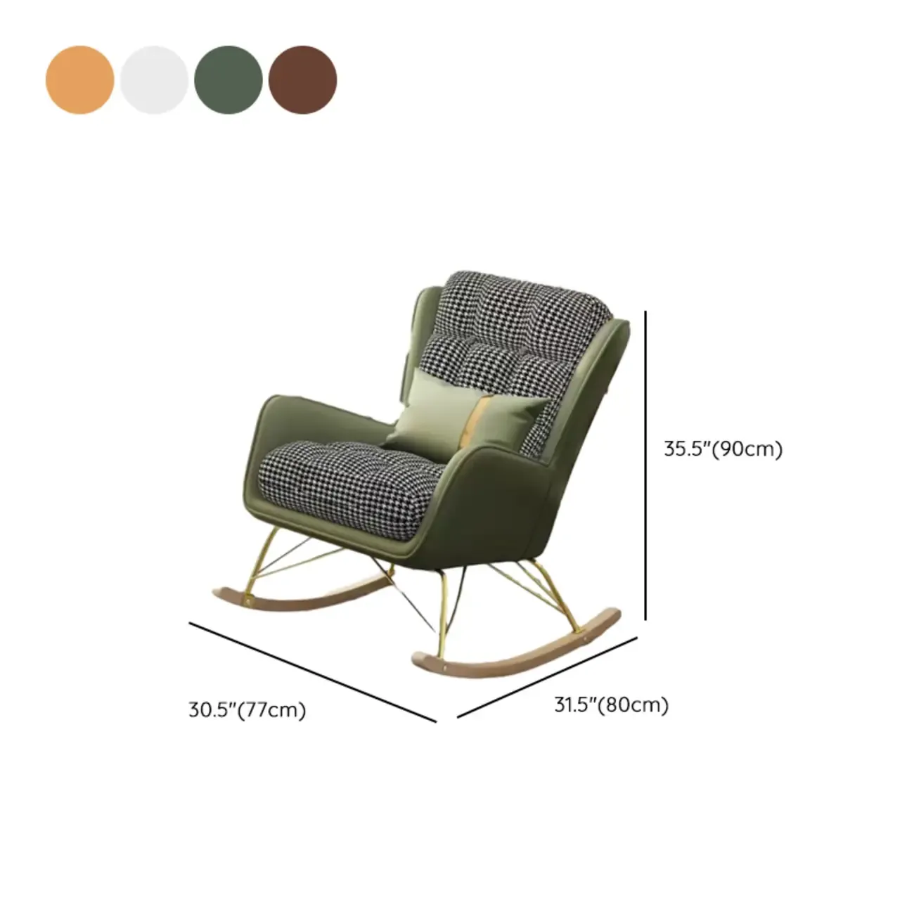 Modern Upholstered Rocking Chair with Optional Ottoman