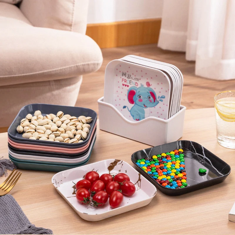 HULIANFU Snack Platter Snack Dish Small Bone Dish Spit Bone Dish Melamine Plate Small Plate Household Bone Bone Small Dish Cake Plate - Deanwangkt