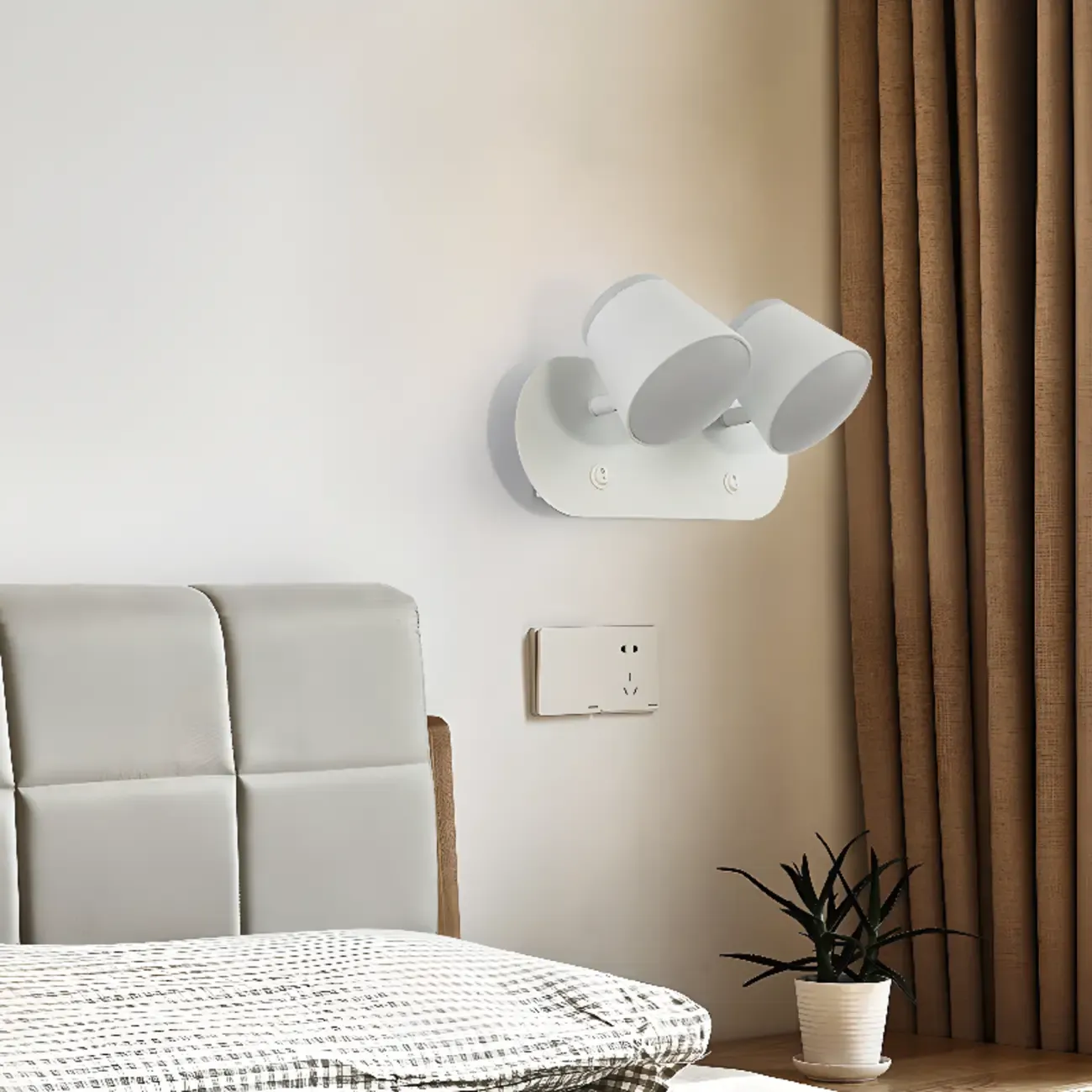 Modern Wall-Mounted Mini White Bathroom Vanity Light Fixture