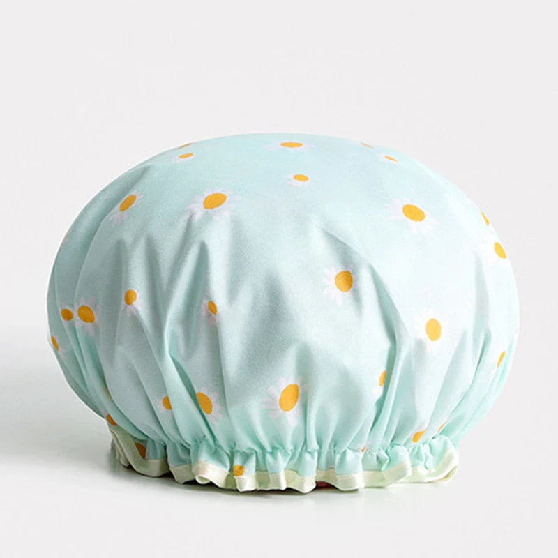 HULIANFU Women Hair Cap Hat Supplies Bathroom Double Layer Shower Waterproof Thick Cover Accessories - Deanwangkt