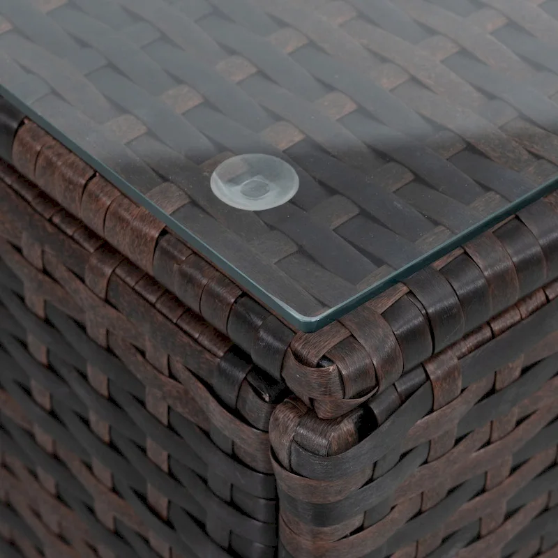 5-Piece PE Rattan Wicker Patio Conversation Set with Cushions