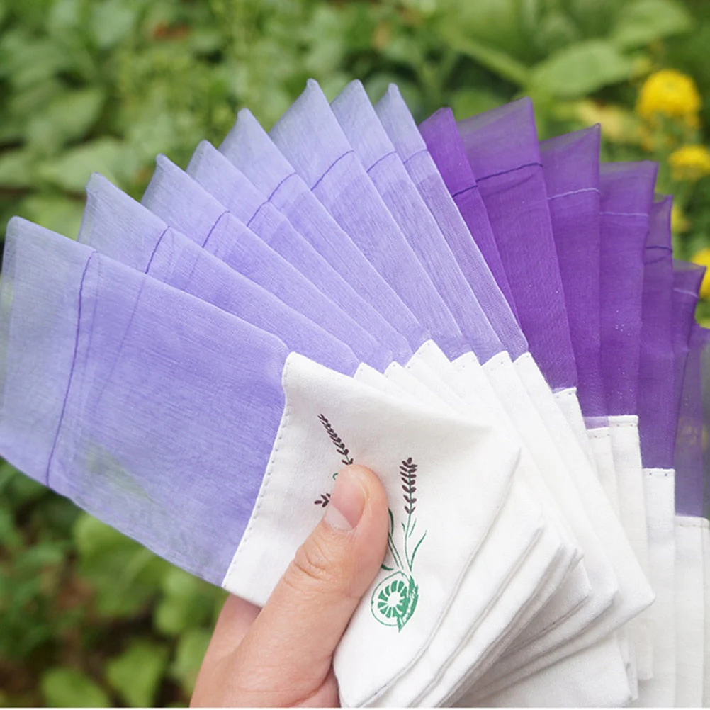 HULIANFU Lavende Sachet Bags Portable Flowers Printing Beautiful Fragrance Lavender Sachet Bag for Seeds Dry Flowers Sachet Bags A30 - Deanwangkt