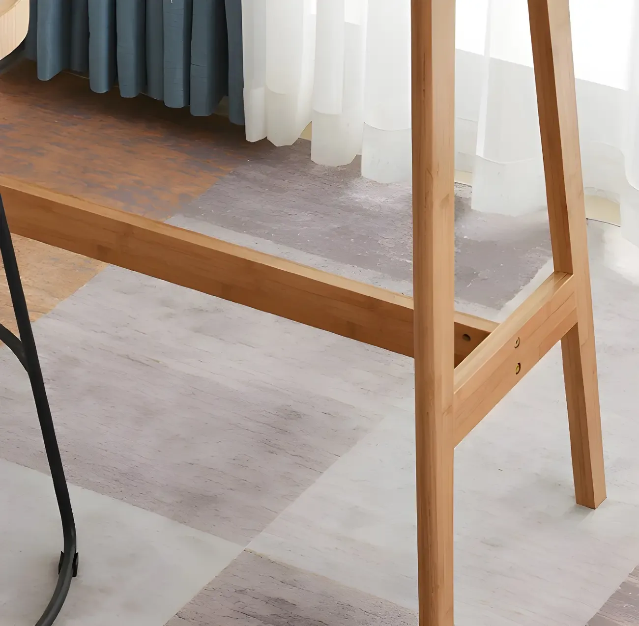 Modern Home Natural Bamboo Trestle Bar Table