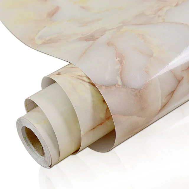 HULIANFU Wokhome Self Adhesive PVC Waterproof Oil-Proof Marble Wallpaper Contact Paper Wall Bathroom Kitchen Furniture Renovation Sticker - Deanwangkt