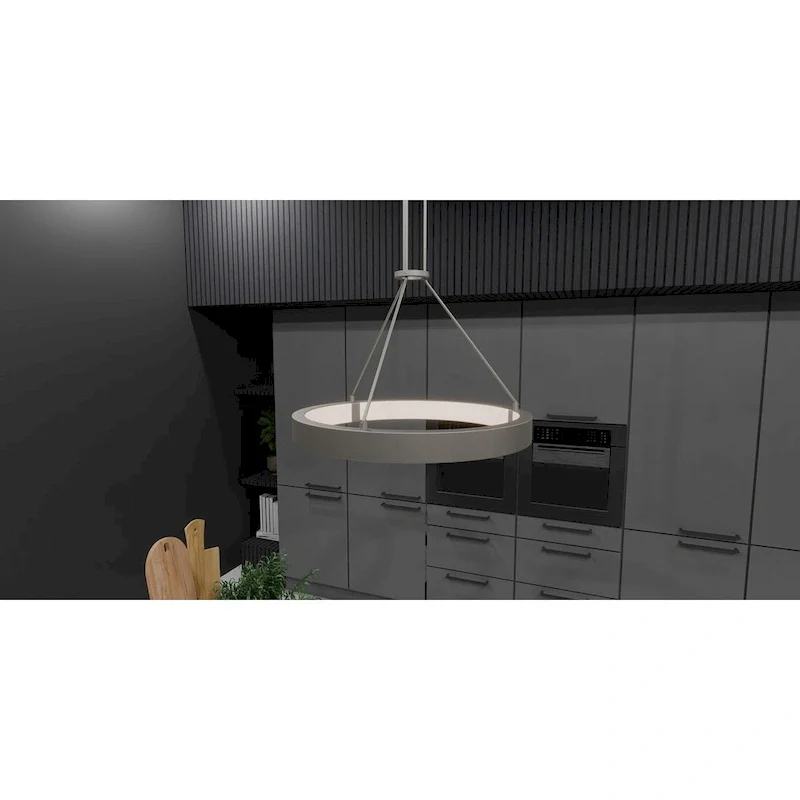 Drury Integrated LED Pewter Cast Iron Pendant Light