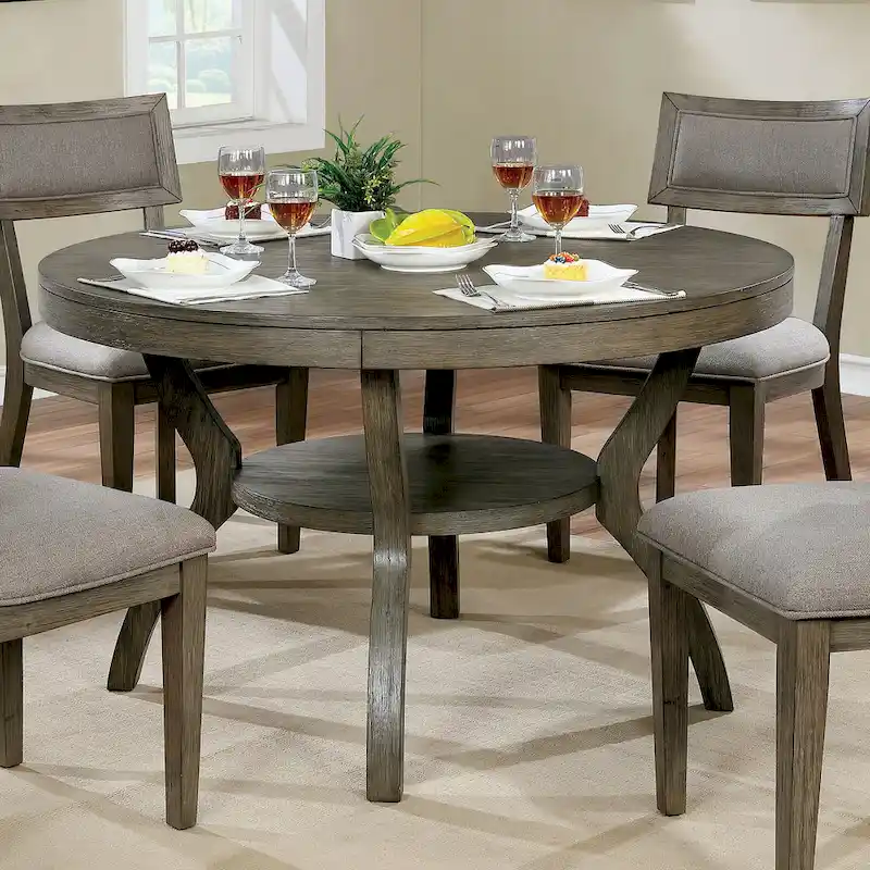 Melody Fields Rustic 48-inch Grey Wood Round Dining Table