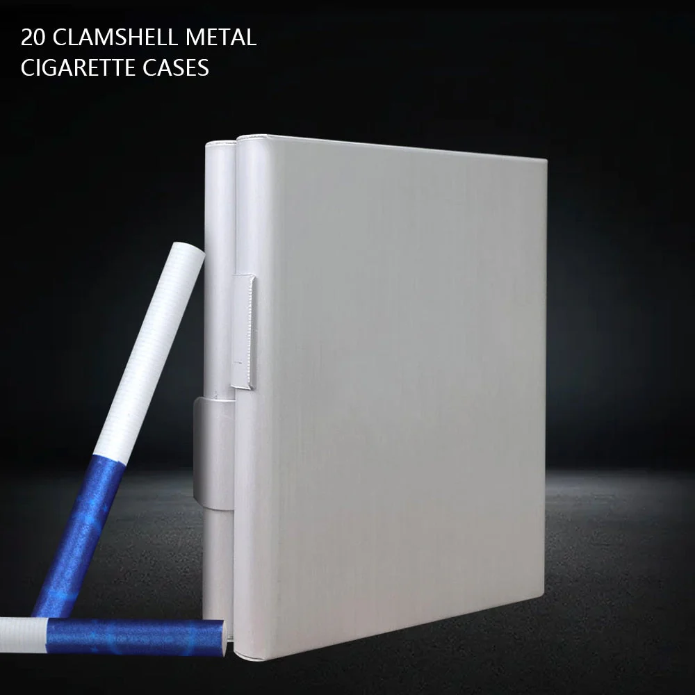 HULIANFU Portable Automatic Cigarette Case Metal Cigarette Boxes 10PCS Cigarette Holder Case Not Lighter Gadget for Men Christmas Gifts - Deanwangkt