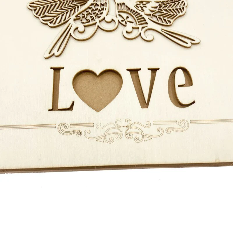 HULIANFU New Wooden Wedding Guestbook Reception Book Sign-in Book Personalized Mr. and Mrs. Photo Frame Wedding Decoration Supplies - Deanwangkt