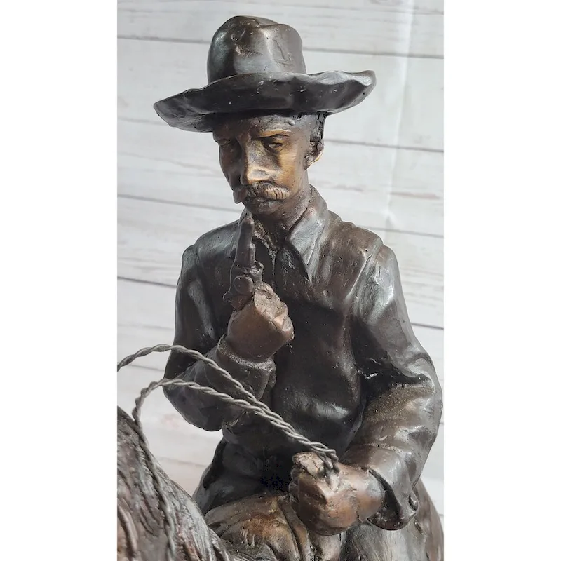 Trooper Of The Plains Frederic Remington Bronze Western Art Sculpture 22 Inches X 21 Inches