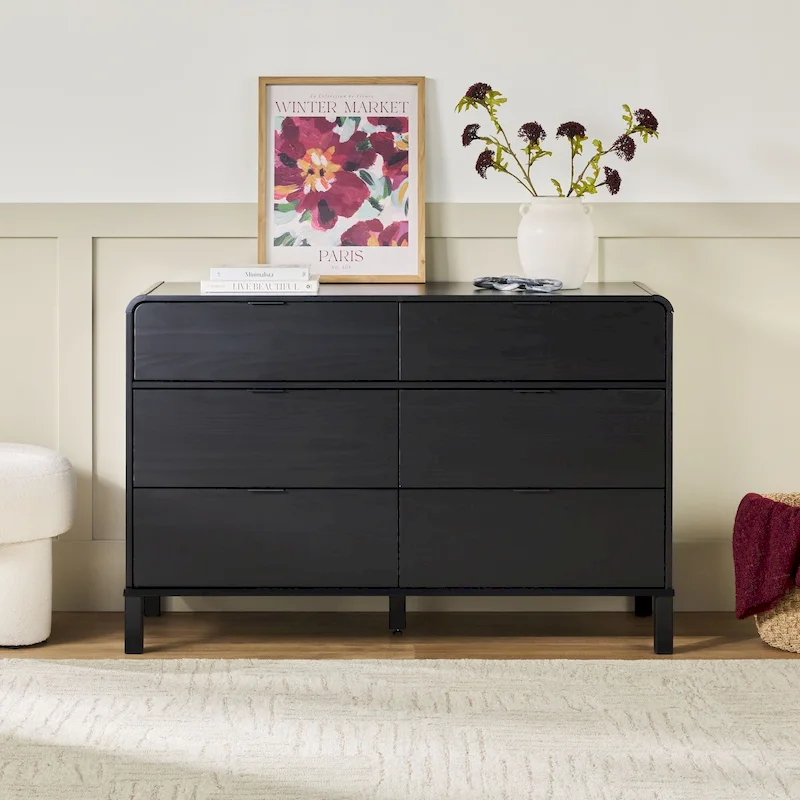 Middlebrook Curved Top Solid Wood 6-Drawer Dresser