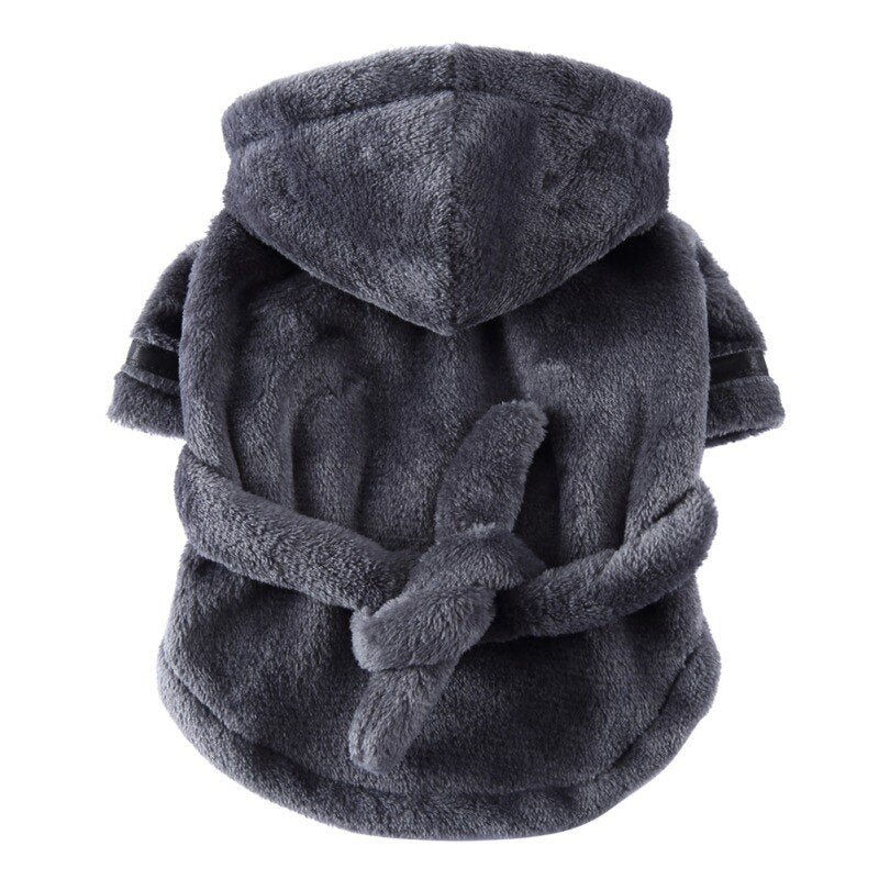 HULIANFU Pet Dog Towel Pajama with Hood Thickened Luxury Soft Cotton Hooded Bathrobe Quick Drying and Super Absorbent Dog Bath Towel - Deanwangkt
