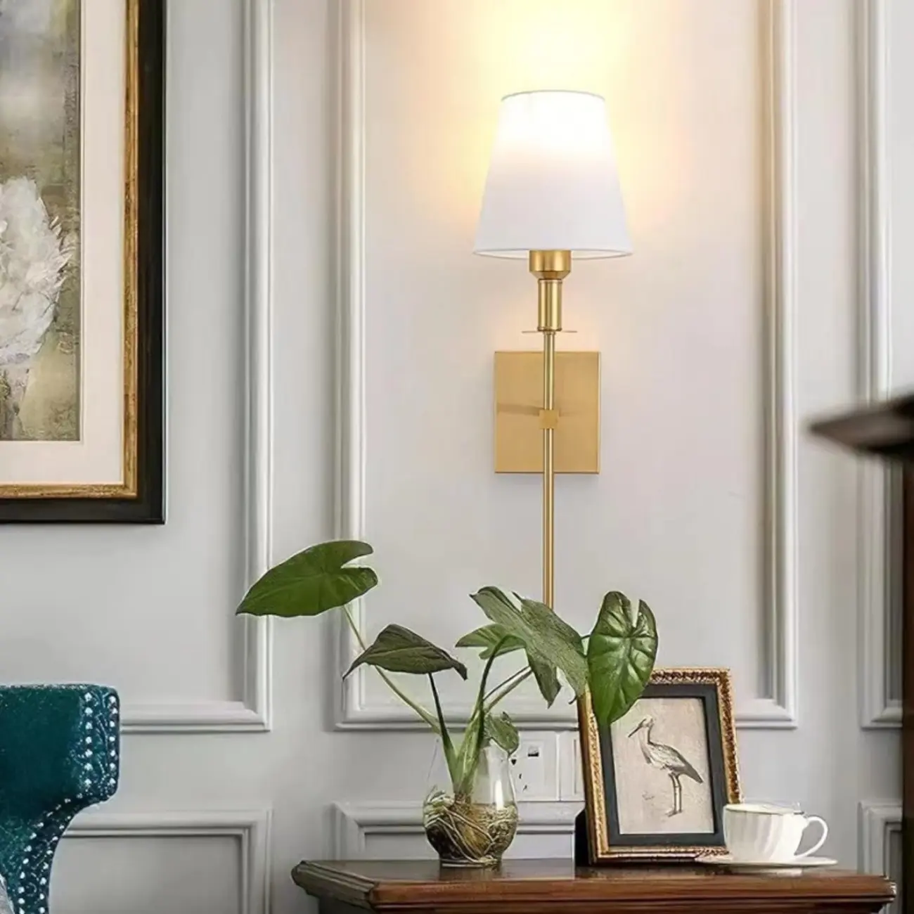 Modern Fabric LED Bath Vanity Light with Wall Mount Design