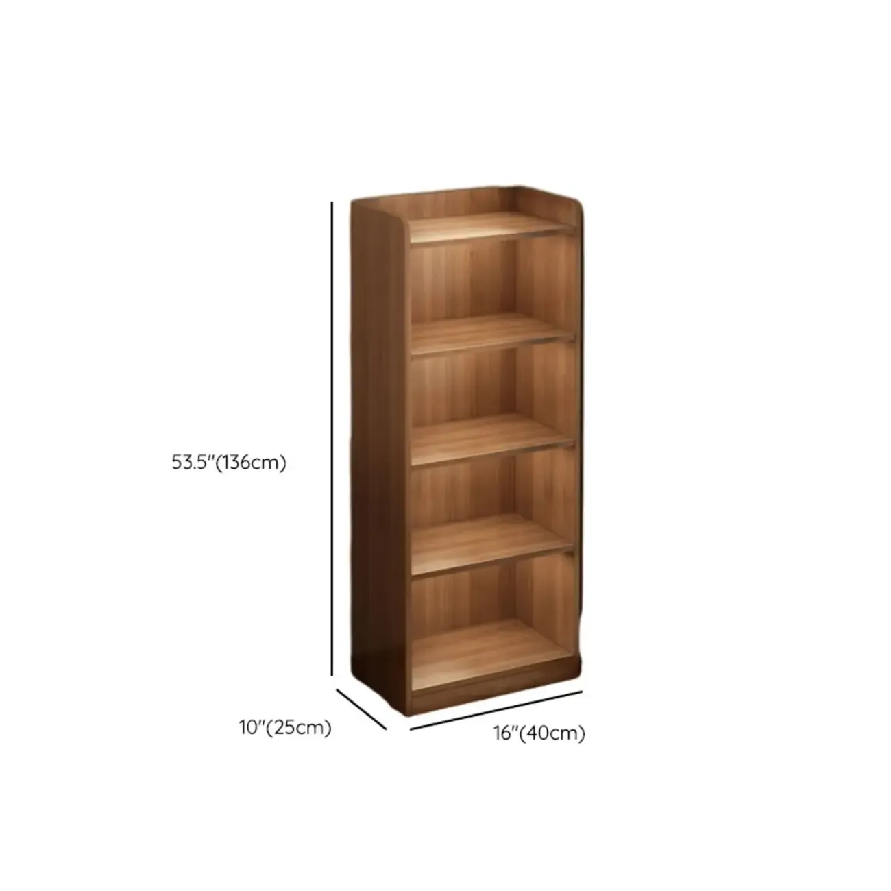 Brown Vertical Multi Tier Closed Back Wood Bookshelves