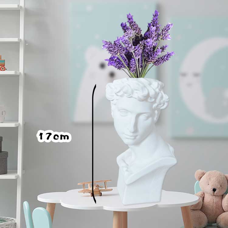 HULIANFU W&G Nordic Vase Home Decor Vase Creative Human Head Portrait Flower Vases Room Decoration Resin David Flower Vase Room Decor - Deanwangkt