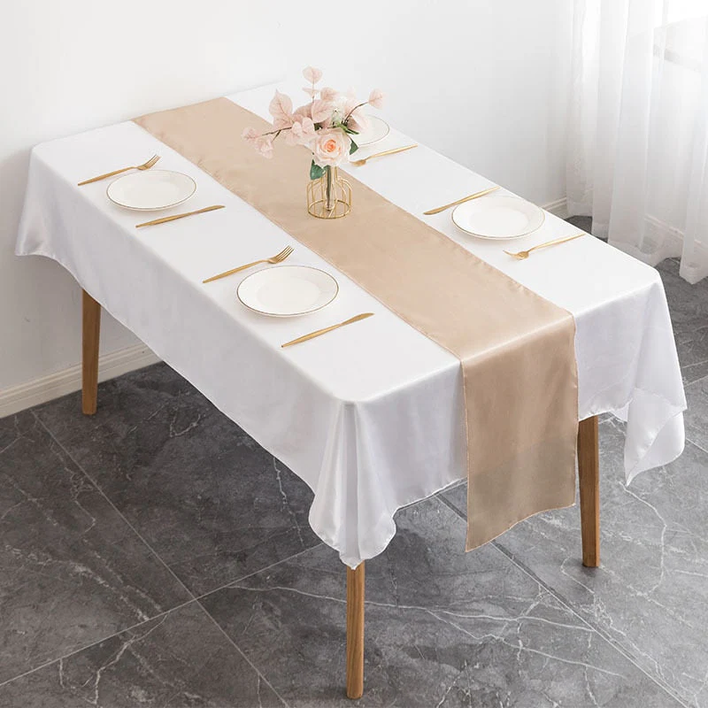 HULIANFU Table Runner Satin Shiny Colour Wedding Decoration Hotel Birthday Party Show Banquet Table Runner - Deanwangkt