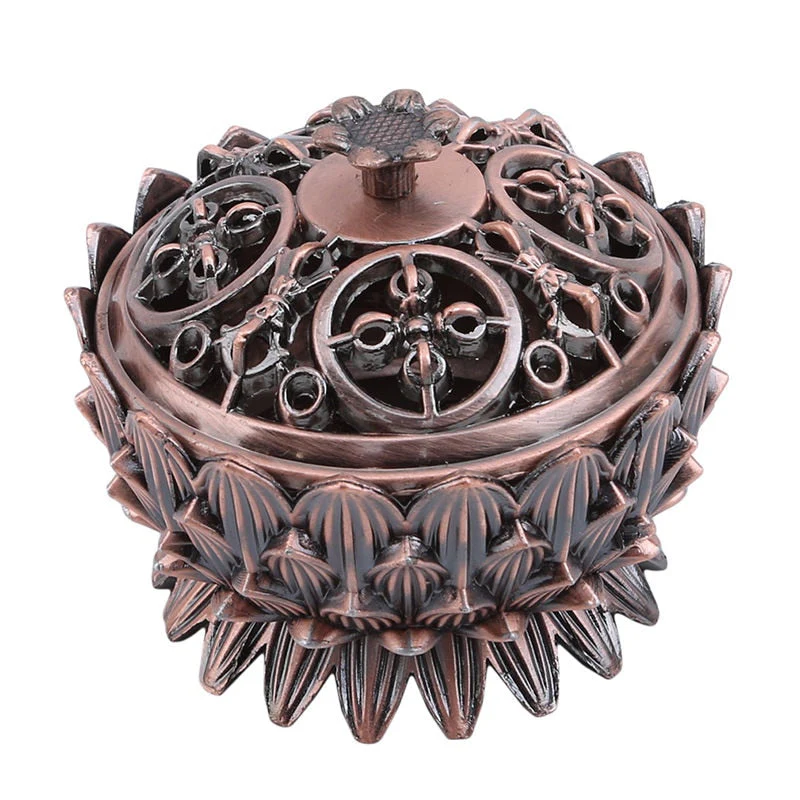 HULIANFU Retro Lotus Incense Burners Dragon Incense Holder Incense Burner Mini Sandalwood Censer Home Office Decor Decoration Craft - Deanwangkt