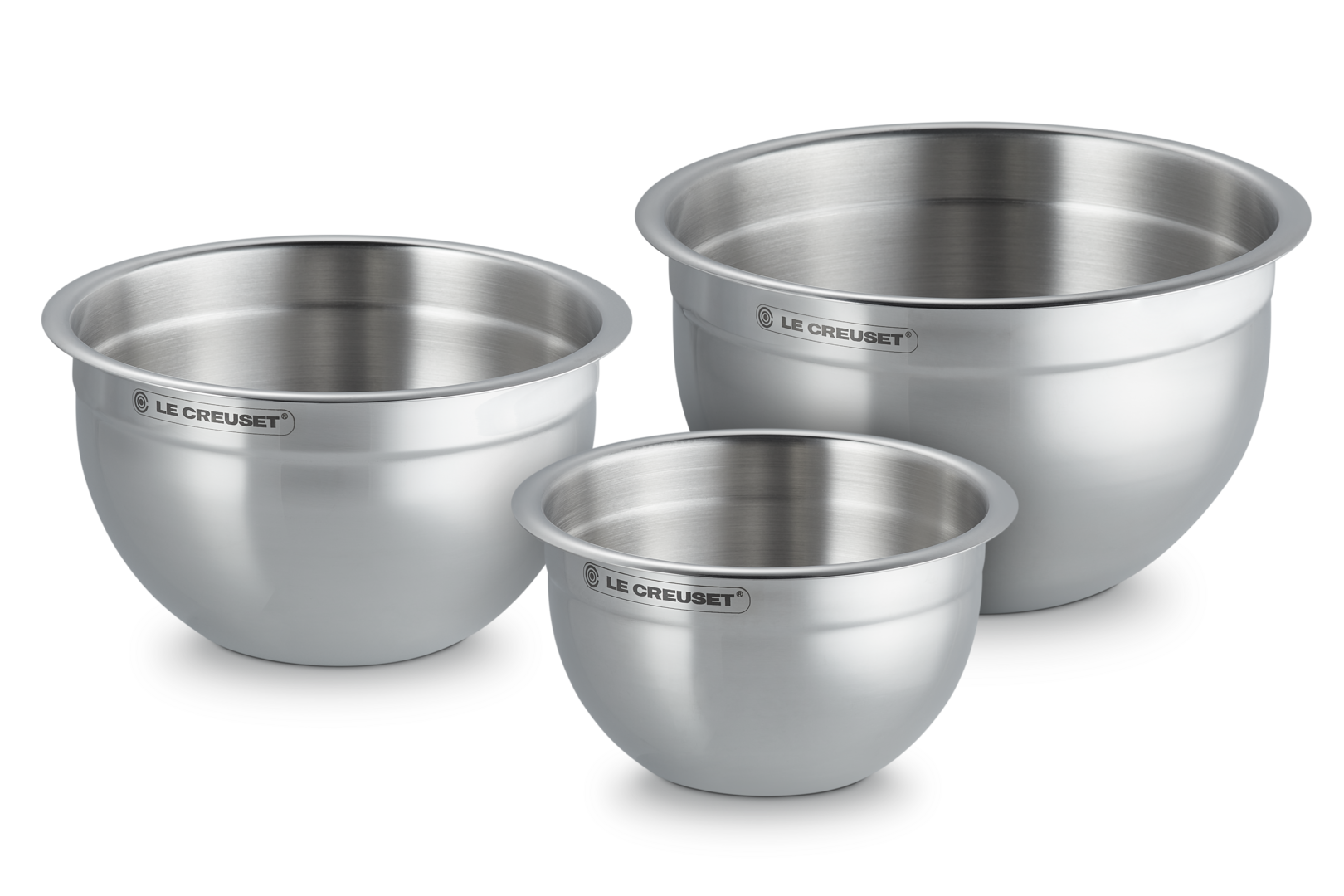 Set of 3 Stainless Steel Mixing Bowls with Lids