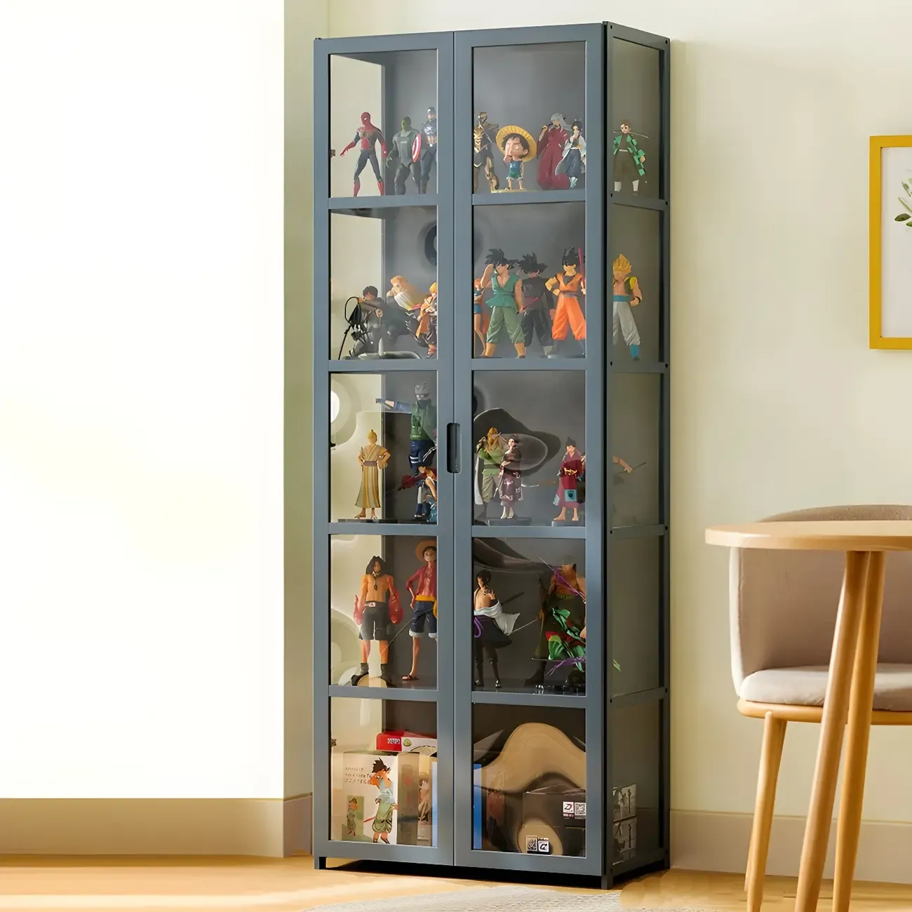 Modern Natural Bamboo Acrylic Standard  Display Cabinet