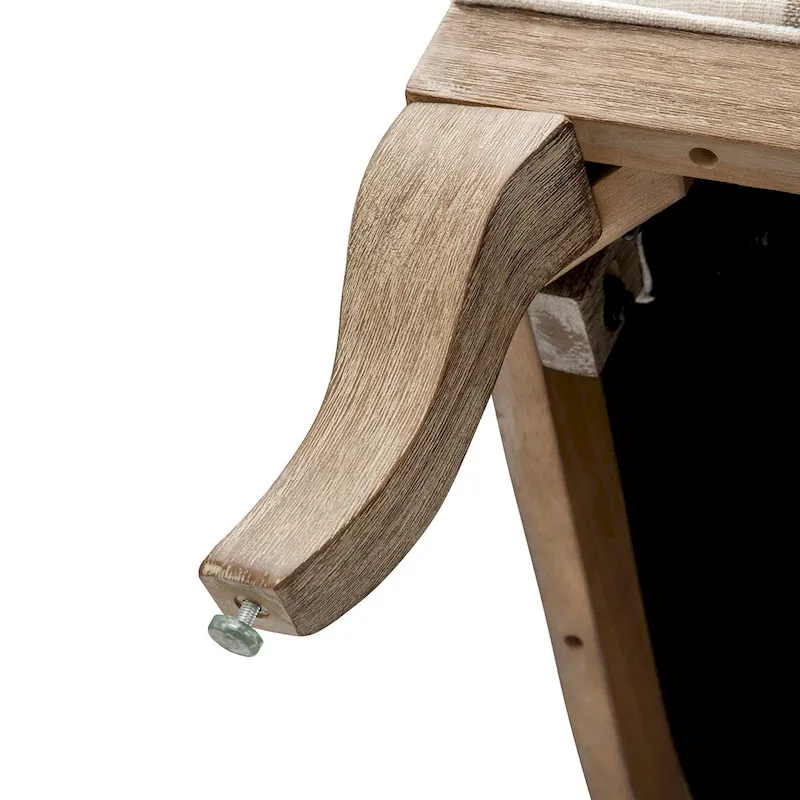 Rinaldo Farmhouse Polyester Armchair with Solid Wood Legs Set of 2 by HULALA HOME